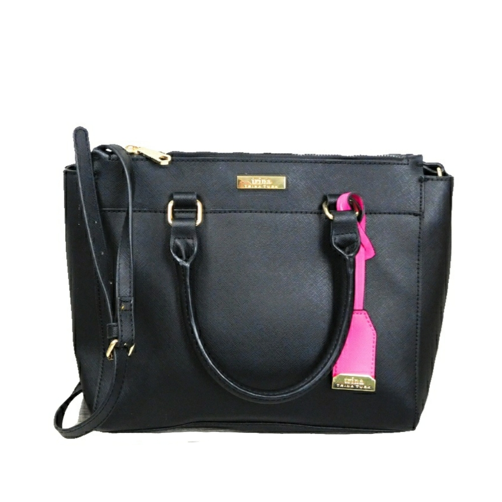 NWOT - TRINA TURK BLACK SHOULDER/CROSSBODY BAG - Picture 1 of 9